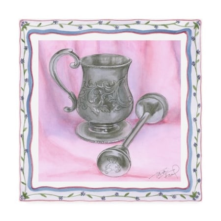 Tara Friel 'Heirloom Cup And Rattle II Childrens Art' Canvas Art,14x14